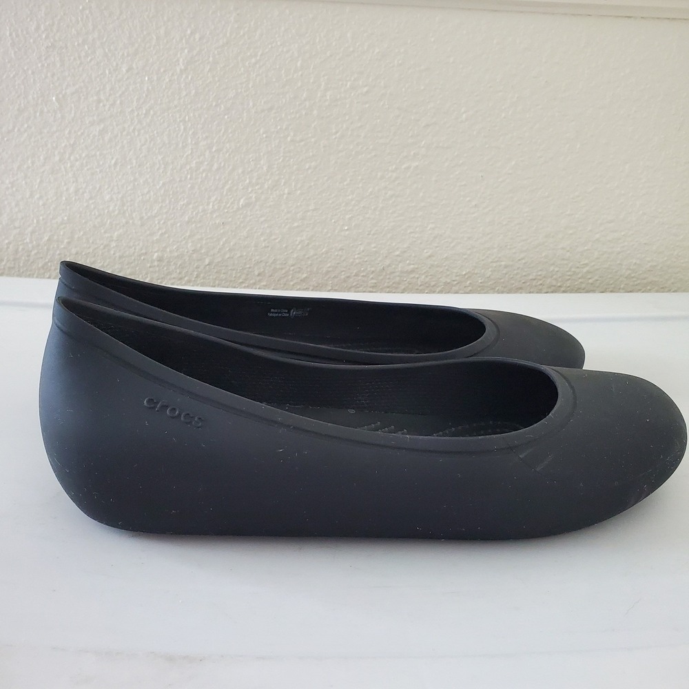 Crocs Brooklyn Black Ballet Flats Womens Size 8 Comfort Slip On Shoes 202184 - Picture 5 of 11
